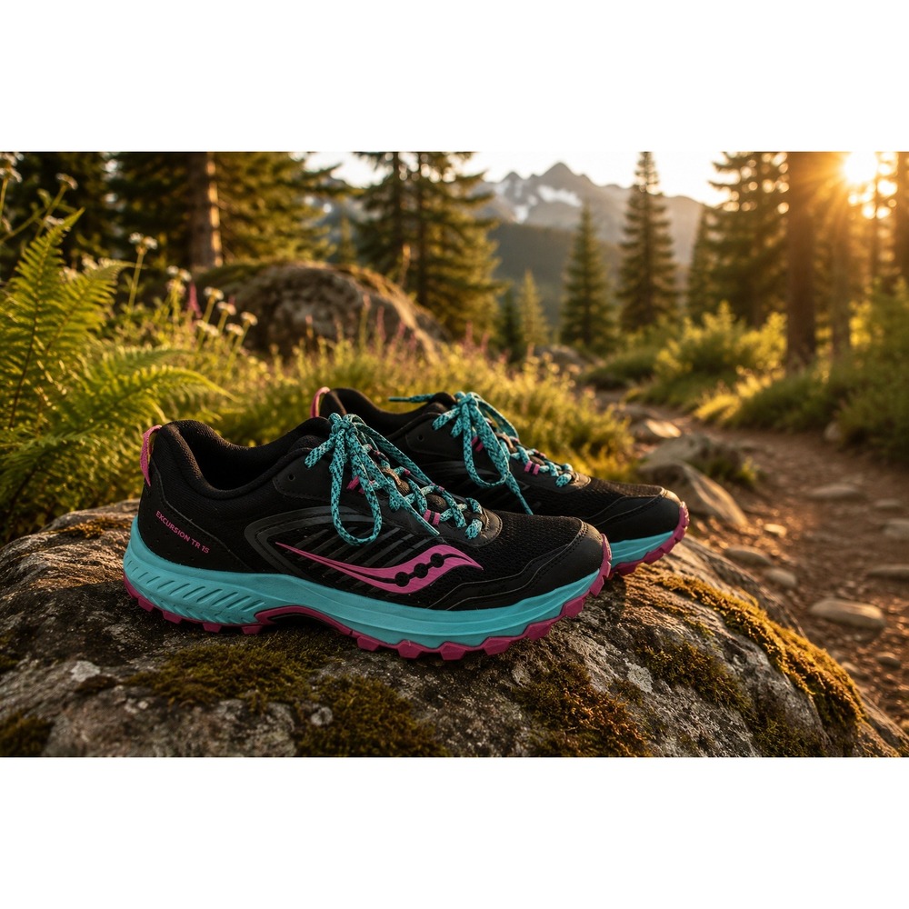 Saucony Excursion TR15 Womens Trail Running Sneakers Black Pink Blue S10668-38 9